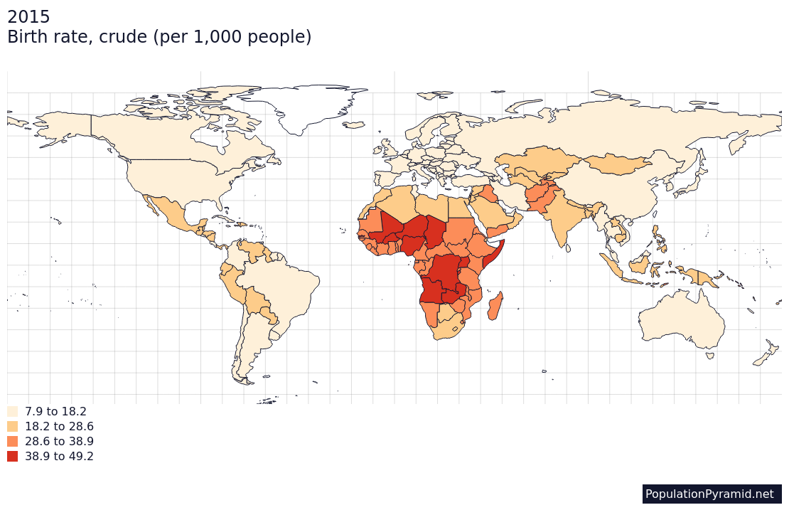 Birth Rate Crude Per 1 000 People 2015