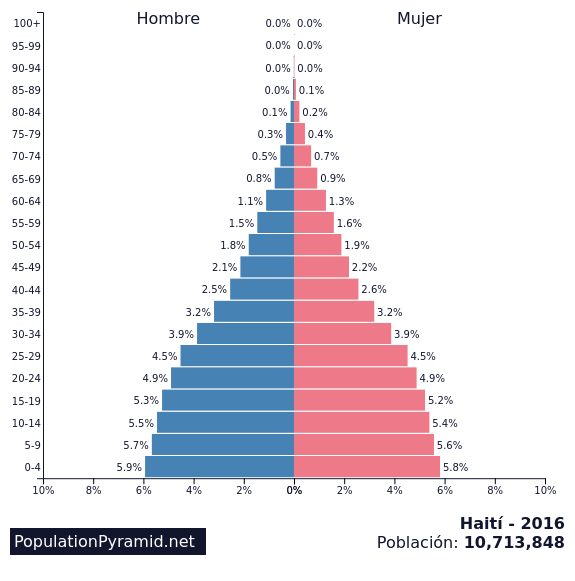 Resultado de imagen de piramide de poblacion de haiti