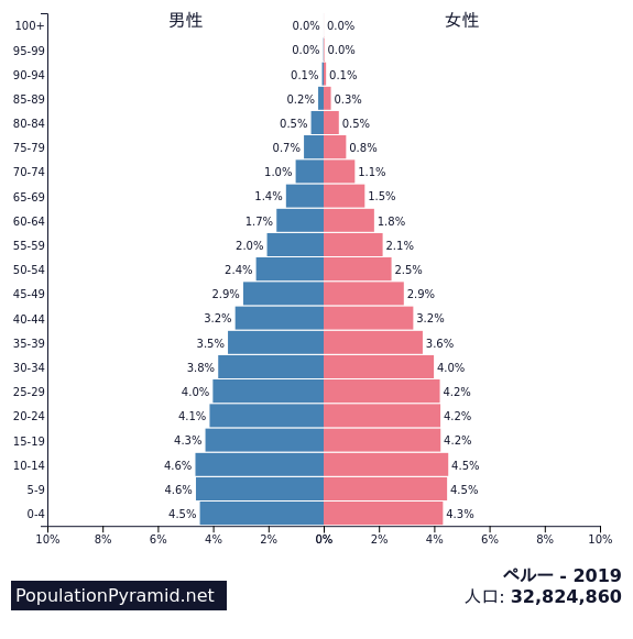 人口 ペルー 19 Populationpyramid Net