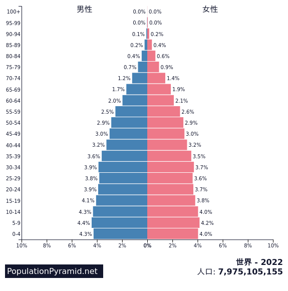 人口 世界 22 Populationpyramid Net