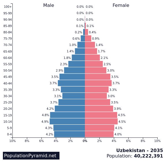 Population of Uzbekistan 2035 - PopulationPyramid.net