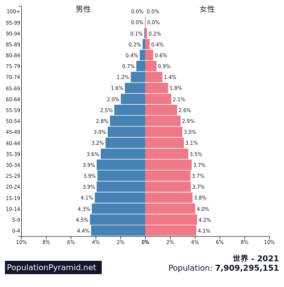 人口 世界21 Populationpyramid Net