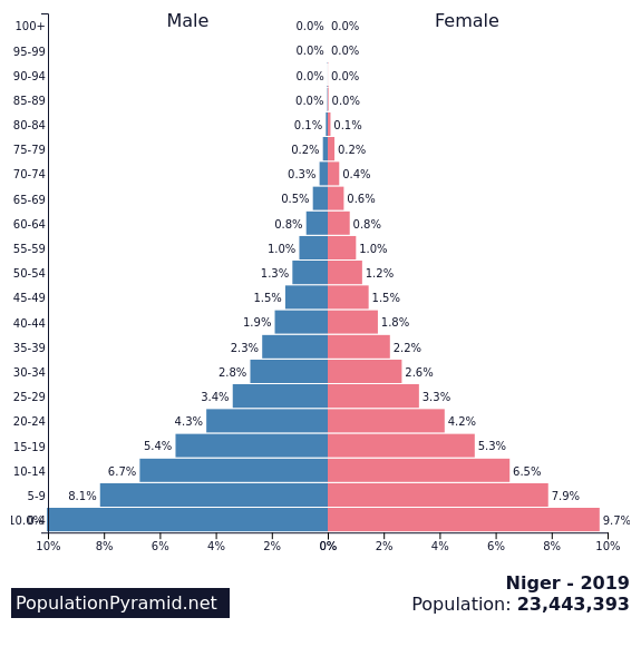 Population of Niger 2019 - PopulationPyramid.net